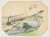 Train Coming Back to the Takanawa Station, after 1872-Kawabata Gyokush?-Giclee Print