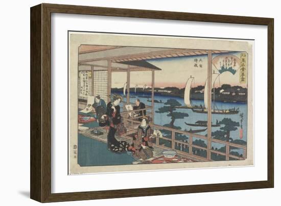 Kawachiya at Yanagibashi in Ryo_Goku, C. 1835-1842-Utagawa Hiroshige-Framed Giclee Print