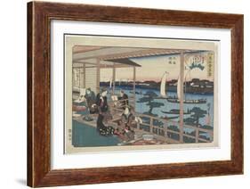 Kawachiya at Yanagibashi in Ryo_Goku, C. 1835-1842-Utagawa Hiroshige-Framed Giclee Print