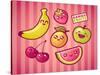 Kawaii Smiling Fruits-diarom-Stretched Canvas