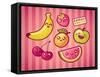 Kawaii Smiling Fruits-diarom-Framed Stretched Canvas