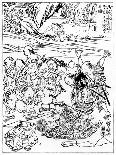 Izanagi and Izanami Giving Birth to Japan, 1925-Kawanabe Kyosai-Giclee Print