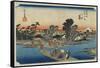 Kawasaki--Ferry at Rokugo, C. 1833-Utagawa Hiroshige-Framed Stretched Canvas