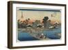 Kawasaki--Ferry at Rokugo, C. 1833-Utagawa Hiroshige-Framed Giclee Print