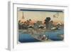 Kawasaki--Ferry at Rokugo, C. 1833-Utagawa Hiroshige-Framed Giclee Print