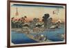 Kawasaki--Ferry at Rokugo, C. 1833-Utagawa Hiroshige-Framed Giclee Print