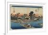 Kawasaki--Ferry at Rokugo, C. 1833-Utagawa Hiroshige-Framed Giclee Print