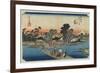 Kawasaki--Ferry at Rokugo, C. 1833-Utagawa Hiroshige-Framed Giclee Print