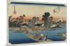 Kawasaki--Ferry at Rokugo, C. 1833-Utagawa Hiroshige-Mounted Giclee Print