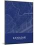 Kawasaki, Japan Blue Map-null-Mounted Poster