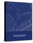 Kawasaki, Japan Blue Map-null-Stretched Canvas