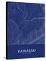 Kawasaki, Japan Blue Map-null-Stretched Canvas