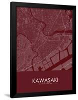 Kawasaki, Japan Red Map-null-Framed Poster