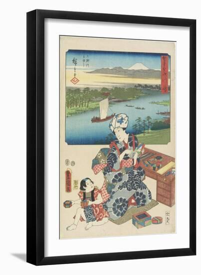 Kawasaki, July 1854-Utagawa Hiroshige-Framed Giclee Print