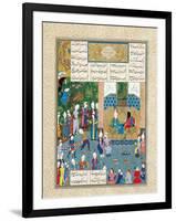 Kay Khusraw Welcomed by His Grandfather, Kay Kaus, King of Iran-null-Framed Premium Giclee Print