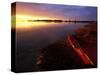 Kayak and Sunrise in Little Harbor in Rye, New Hampshire, USA-Jerry & Marcy Monkman-Stretched Canvas