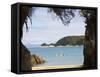 Kayak at Watering Cove, Abel Tasman National Park, Nelson, South Island, New Zealand-Kober Christian-Framed Stretched Canvas