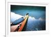 Kayak in Bowman Lake, Glacier National Park, Montana-Lindsay Daniels-Framed Photographic Print