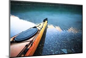 Kayak in Bowman Lake, Glacier National Park, Montana-Lindsay Daniels-Mounted Photographic Print