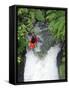 Kayak in Tutea's Falls, Okere River, New Zealand-David Wall-Framed Stretched Canvas