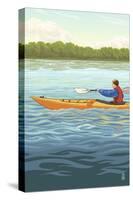 Kayak (Male Version)-Lantern Press-Stretched Canvas