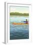 Kayak (Male Version)-Lantern Press-Framed Art Print