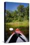 Kayak on a Forested Lake-Steve Gadomski-Stretched Canvas