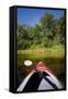 Kayak on a Forested Lake-Steve Gadomski-Framed Stretched Canvas