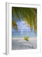 Kayak on White Sand Beach, Southwater Cay, Stann Creek, Belize-Cindy Miller Hopkins-Framed Photographic Print