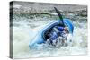 Kayak on Whitewater. Focus on Back of Kayak and Water-soupstock-Stretched Canvas