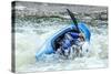 Kayak on Whitewater. Focus on Back of Kayak and Water-soupstock-Stretched Canvas