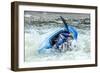 Kayak on Whitewater. Focus on Back of Kayak and Water-soupstock-Framed Photographic Print