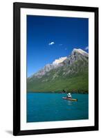 Kayaker At Glacier National Park. Bow Lake.-Lindsay Daniels-Framed Photographic Print