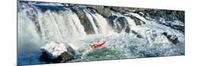 Kayaker descending waterfall, Great Falls, Potomac River, Montgomery County, Maryland, USA-null-Mounted Premium Photographic Print