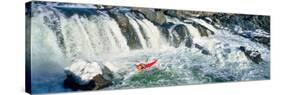 Kayaker descending waterfall, Great Falls, Potomac River, Montgomery County, Maryland, USA-null-Stretched Canvas