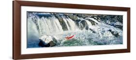 Kayaker descending waterfall, Great Falls, Potomac River, Montgomery County, Maryland, USA-null-Framed Photographic Print