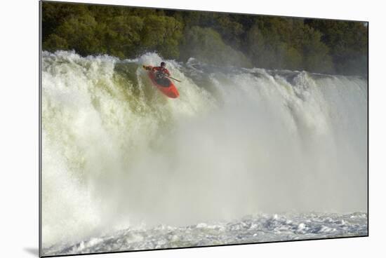 Kayaker Going over Maruia Falls, Tasman, South Island, New Zealand-David Wall-Mounted Photographic Print