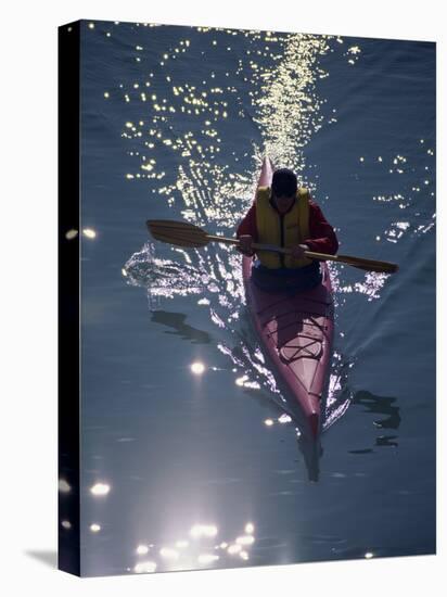 Kayaker in Sparkling Water-null-Stretched Canvas