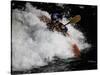 Kayaker in Whitewater, USA-Michael Brown-Stretched Canvas