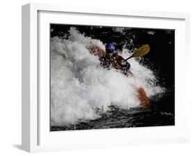 Kayaker in Whitewater, USA-Michael Brown-Framed Premium Photographic Print