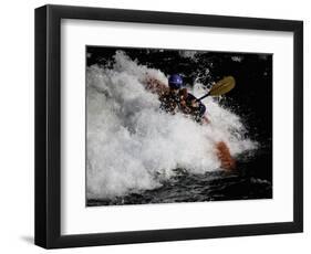 Kayaker in Whitewater, USA-Michael Brown-Framed Photographic Print