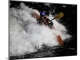 Kayaker in Whitewater, USA-Michael Brown-Mounted Photographic Print