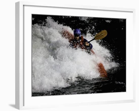 Kayaker in Whitewater, USA-Michael Brown-Framed Photographic Print