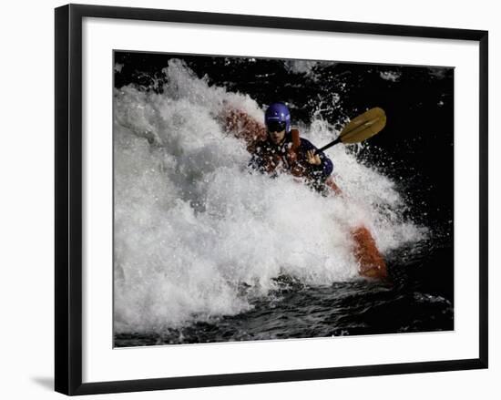 Kayaker in Whitewater, USA-Michael Brown-Framed Photographic Print