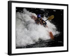 Kayaker in Whitewater, USA-Michael Brown-Framed Photographic Print