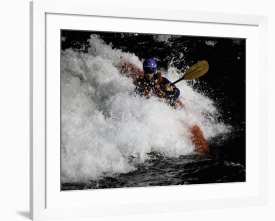 Kayaker in Whitewater, USA-Michael Brown-Framed Photographic Print