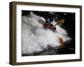 Kayaker in Whitewater, USA-Michael Brown-Framed Photographic Print