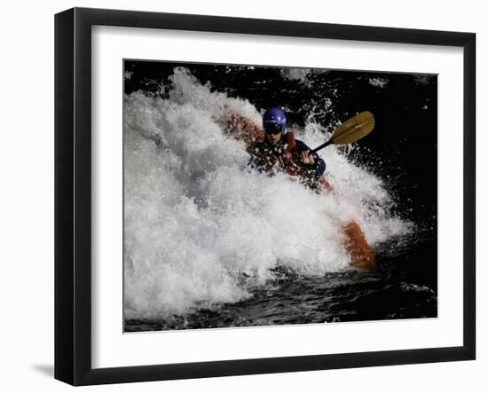 Kayaker in Whitewater, USA-Michael Brown-Framed Photographic Print