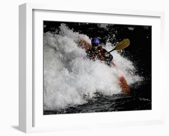 Kayaker in Whitewater, USA-Michael Brown-Framed Photographic Print