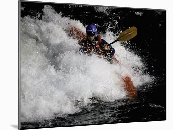 Kayaker in Whitewater, USA-Michael Brown-Mounted Photographic Print